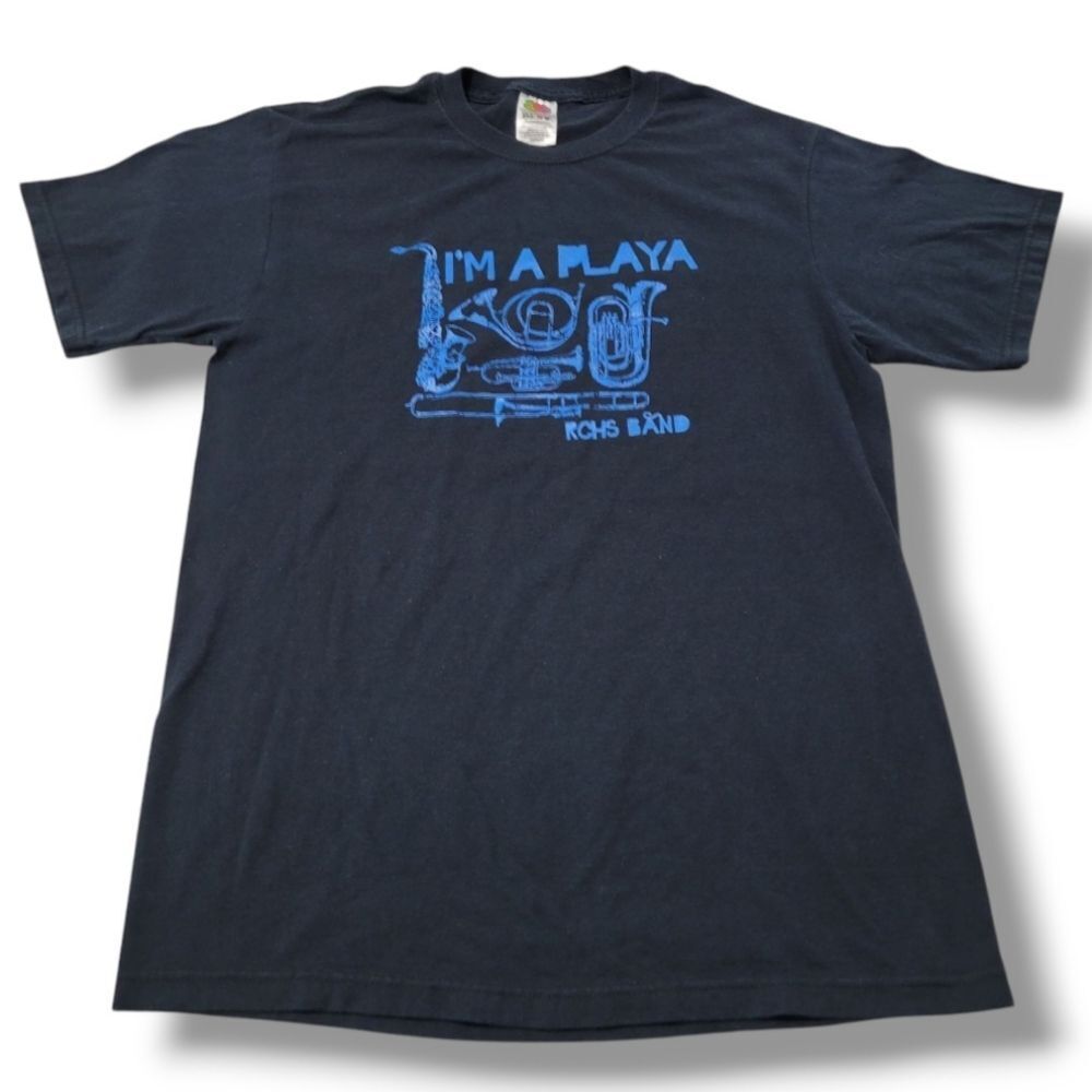 Vintage Fruit Of The Loom Shirt Size Medium "I'm A Playa" RCHS Band Graphic Tee